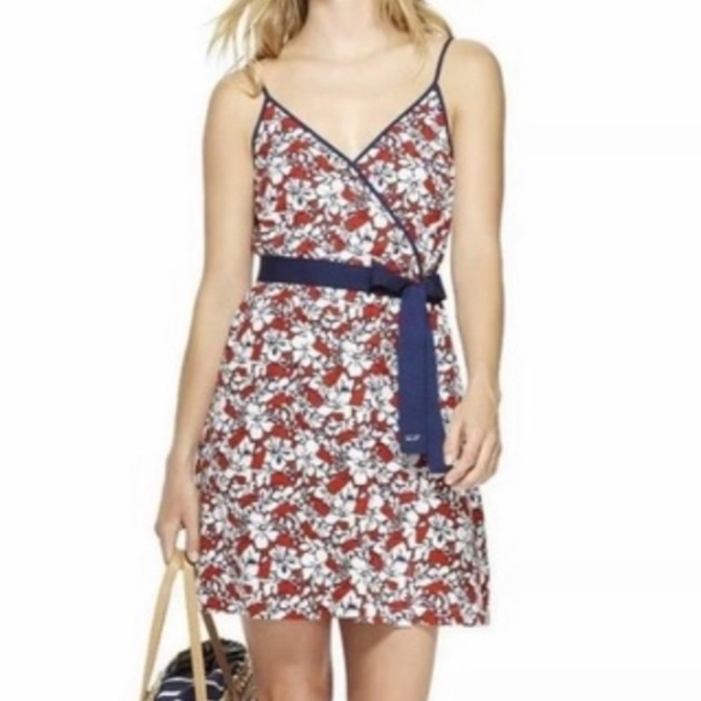 Vineyard Vines X Target Red Hibiscus Whale Print Wrap Dress